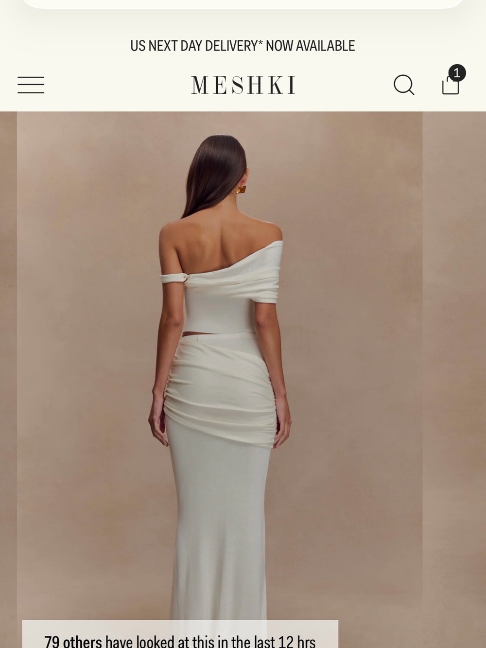 Meshki Ivory Off-Shoulder Top - Picture 2 of 3